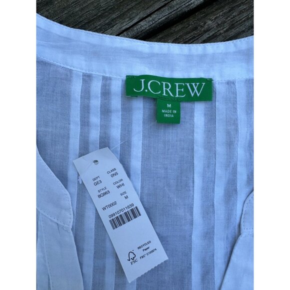 J.Crew Button Front Tiered Cover Up Dress in Cotton Voile Sz M BQ963 - Picture 6 of 8